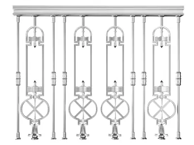 Wrought Iron Railing 3D model