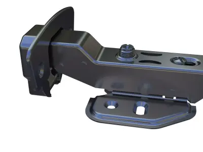 90 degree angle cabinet door hinge with animation 3D model