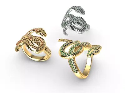 Rings serpenti 3D print model 3D print model