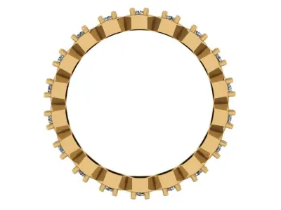 Band stone rings 3 3D print model