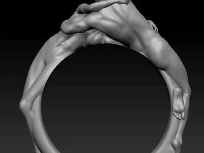 She and he are a womans ring 3D print model