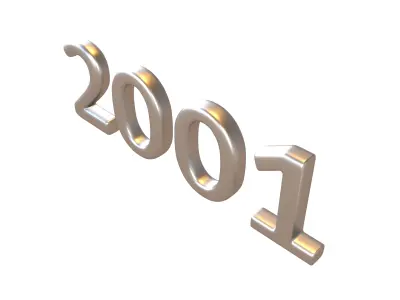 Year Number 2001 v1 003 Low-poly 3D model