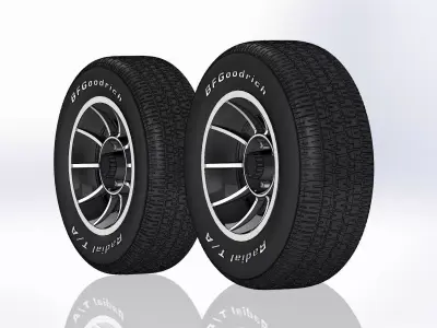 Set of wheels American Racing VN47 Vector for scale model 3D print model