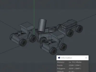 Toy car Building block car Cartoon toy Little train Locomotive 3D model