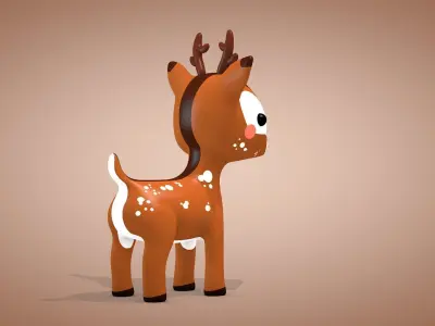 Cartoon Deer Low-poly 3D model buy