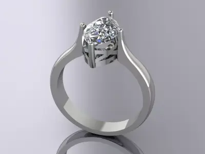 Elegant Marquise Gemstone Ring Jewelry 3D print model
