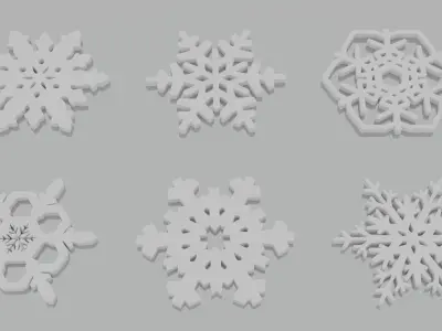 Snowflake Coaster Set 6 Pieces 3D print model