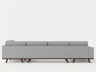 Copenhagen U Sofa Right Linen Grey Low-poly 3D model