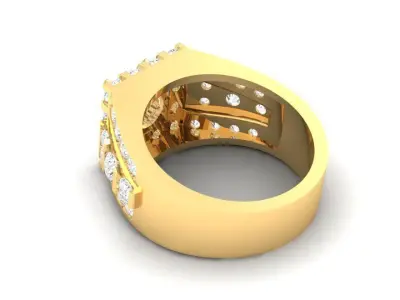 Luxury Diamond Men Ring Jewelry 3D Model 147 3D print model