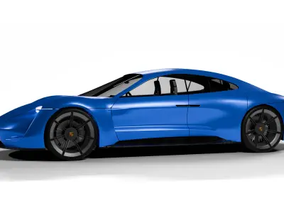 CAR Porsche Mission E Low-poly 3D model