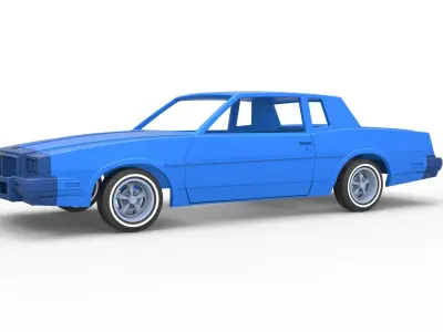 Shell and wheels Pontiac Grand Prix 1986 Scale 1 to 25 3D print model