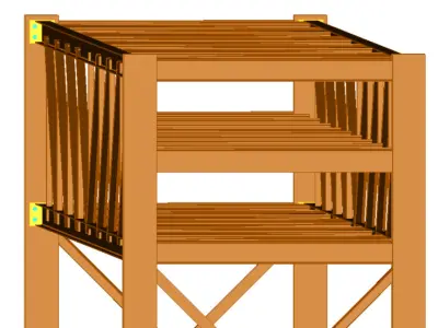 Pipe Bridge 3 levels 12m long 2800mm wide 7600mm clearance 3D model
