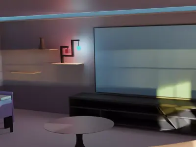 Cartoon Room 2 Low-poly 3D model
