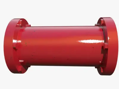 Red Straight Pipe 3D model