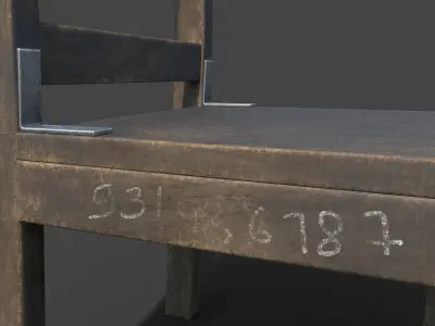  old wooden chair game asset  Low-poly 3D model