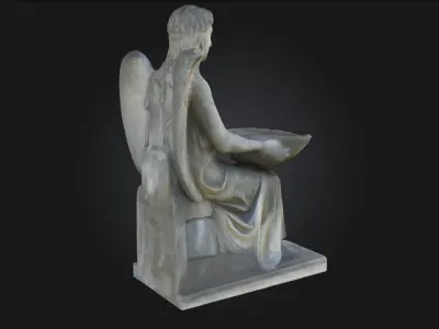 Angel with Shell Basin  Ornamental Sculpture Model for Sacred  3D model