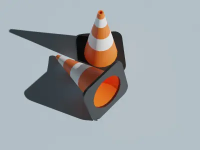 lowpoly Traffic cone game ready Low-poly 3D model