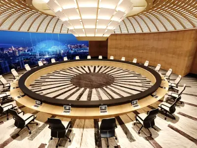 Luxury Round Conference Room 3D model