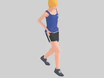 Run In Place  Exercise Woman Animation Low-poly 3D model