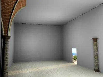 Vaulting 5-1   Gothic   500cm spaced   with thick curbs Low-poly 3D model