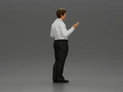 police detective standing with hands wide open 3D print model