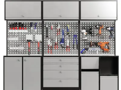 Mechanic Garage Work Set 40 Items 3D model