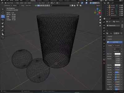 Metal Mesh Basketball Storage Bucket 3D model