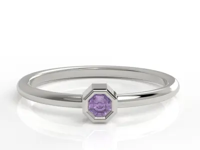 Octagon bezel ring 3D print model