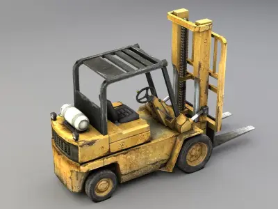 Forklift truck Low-poly 3D model 3D model