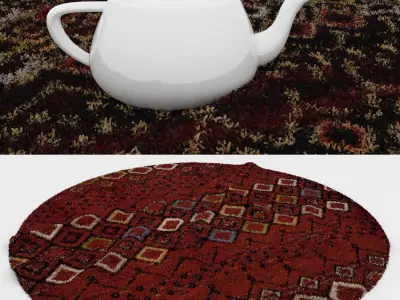 Round Rug Set 305 3D model