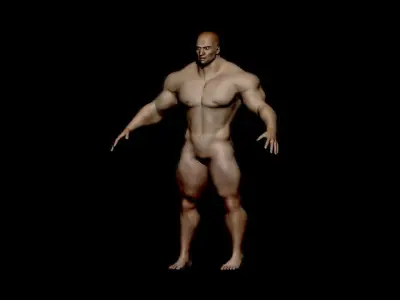 base mesh bodybuilder  Low-poly 3D model
