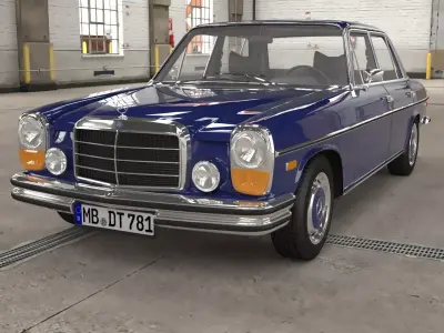 1975 model Mercedes Benz W114 sedan car  3D model