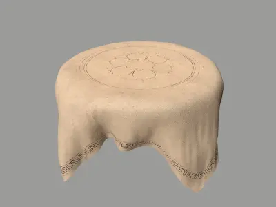 Table with cloth covering it Low-poly 3D model