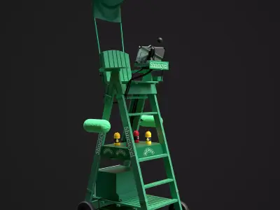 Umpire Chair Low-poly 3D model