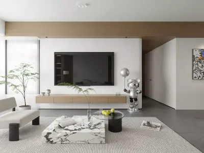Modern living room dining room interior scenes 311 3D model