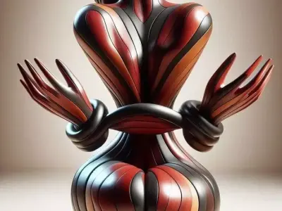 Abstract Wood Sculpture Human Form Meditation 3D Low-poly 3D model