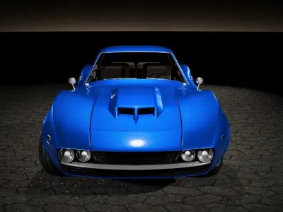 70s Shooting-brake generic vintage coupe Low-poly 3D model