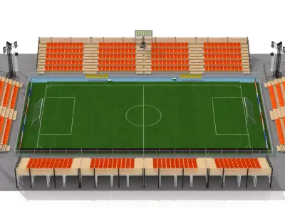 Mini Football Stadium Low-poly 3D model