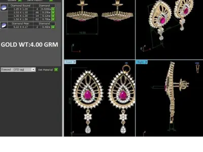 Diamond Earrings 3D print model