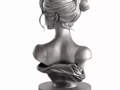 girl head statue 5 3D model