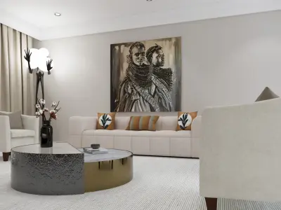 african style livinroom 3D model
