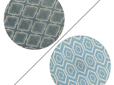 Round Rug Set 213 3D model
