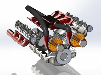 car engine 6 pistons  3D model