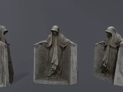 Dark Woman Low-poly 3D model