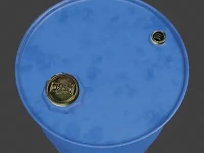 Blue Oil Barrel Low-poly 3D model