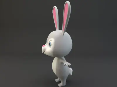 Cartoon Rabbit Low-poly 3D model