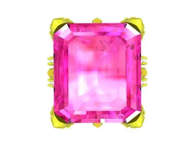 A7663 Big Stone Luxury Diamond Eternity Engagement Ring 3D print model