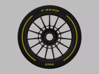 Miniature Enkei RC-T5 Rim and Tire - 3D Print - No Textures 3D print model