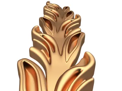3D Leave Carving Plaster Molding Decoration 3 Low-poly 3D model