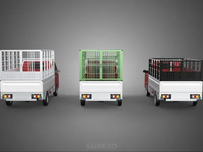 COLLECTION BACK CAGE VEGETABLE FRUIT PICKUP TRUCK CAR VEHICLE 3D model
